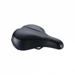   BBB Cycling kerékpáros nyereg BSD-93 Meander Relaxed, unisex, szintetikus bevonat, anatómiai csatornával, lebegő szivacsos, 205mm széles, 265mm hosszú, fekete