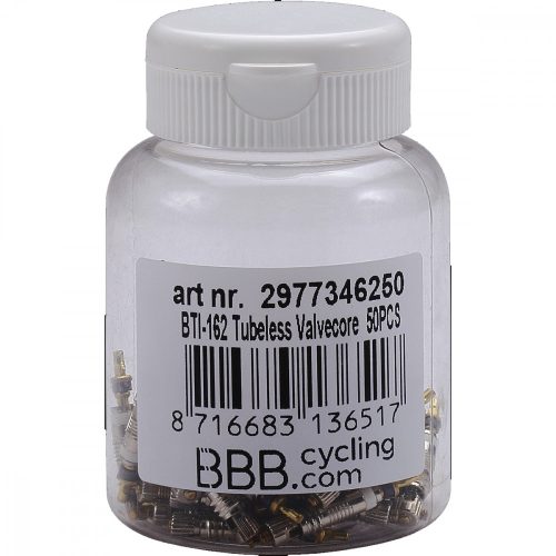 BBB Cycling kerékpáros szelepmag készlet BTI-162 ValveCore Set, Presta szelephez (50db)