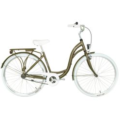   Cervo Verona Premium női városi kerékpár - 1 sebességes kontrás - 26" - Zöldes bronz színben