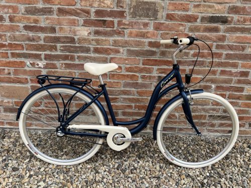 Cervo Salerno ALU Premium női városi kerékpár 28" méretben - 1 sebességes kontrás - Matt metálkék
