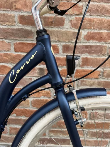 Cervo Salerno ALU Premium női városi kerékpár 28" méretben - 1 sebességes kontrás - Matt metálkék