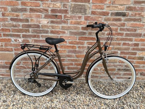 Cervo Salerno ALU Premium női városi kerékpár 28" méretben - 6 sebességes láncváltós - Matt bronz barna