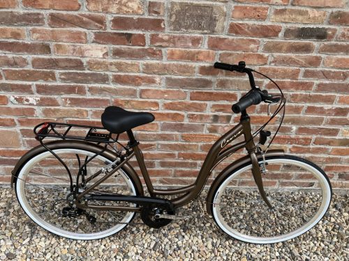 Cervo Salerno ALU Premium női városi kerékpár 28" méretben - 6 sebességes láncváltós - Matt bronz barna