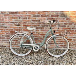   Cervo Salerno ALU Premium női városi kerékpár 28" méretben - 6 sebességes láncváltós - Pisztácia-csontfehér