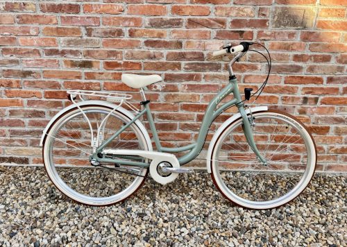 Cervo Salerno ALU Premium női városi kerékpár 28" méretben - 6 sebességes láncváltós - Pisztácia-csontfehér