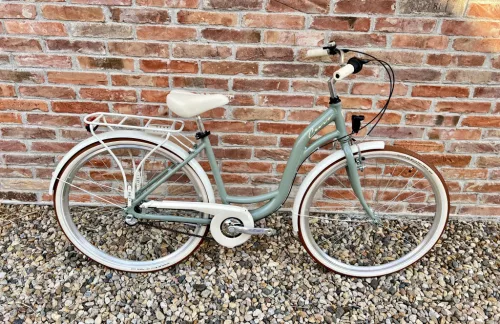 Cervo Salerno ALU Premium női városi kerékpár 28" méretben - 6 sebességes láncváltós - Pisztácia-csontfehér