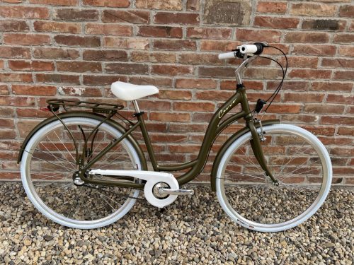 Cervo Salerno ALU Premium női városi kerékpár 28" méretben - 6 sebességes láncváltós - Matt bronz zöld