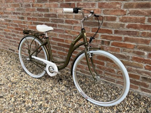 Cervo Salerno ALU Premium női városi kerékpár 28" méretben - 6 sebességes láncváltós - Matt bronz zöld