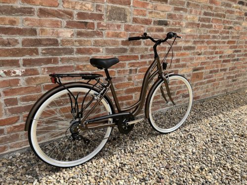 Cervo Salerno ALU Premium női városi kerékpár 28" méretben - 3 sebességes agyváltós - Matt bronz barna