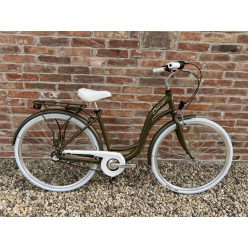   Cervo Salerno ALU Premium női városi kerékpár 28" méretben - 3 sebességes agyváltós - Matt bronz zöld
