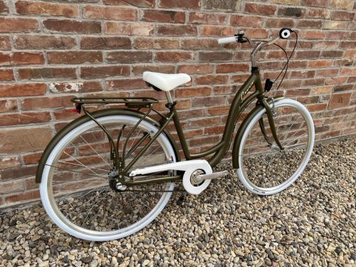 Cervo Salerno ALU Premium női városi kerékpár 28" méretben - 3 sebességes agyváltós - Matt bronz zöld