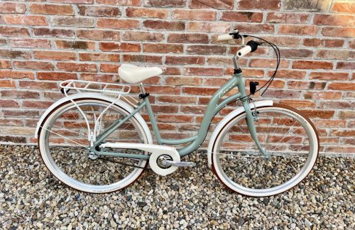 Cervo Salerno ALU Premium női városi kerékpár 28" méretben - 7 sebességes agyváltós - Pisztácia-csontfehér