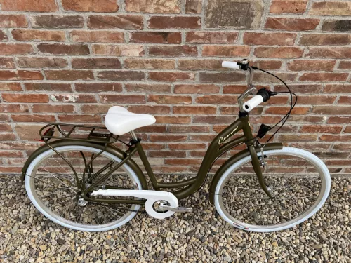 Cervo Salerno ALU Premium női városi kerékpár 28" méretben - 7 sebességes agyváltós - Matt bronz zöld