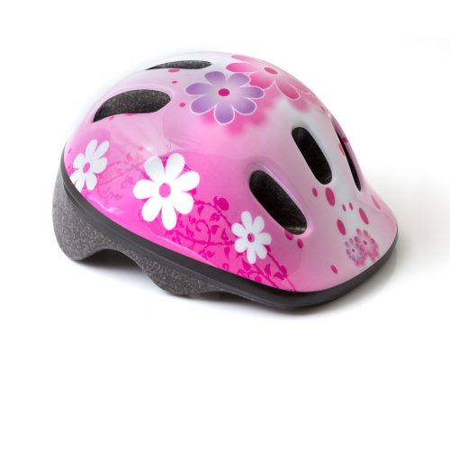 Kerékpáros sisak - S - 48-52 cm - pink - virágos