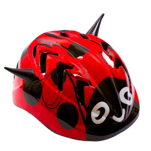 Kerékpáros sisak - XS - (44-48 CM) - piros - katicás