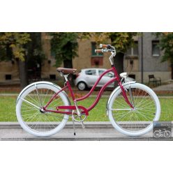 Egyedi Cruiser Kerékpár Női Bordó - Króm - Fehér
