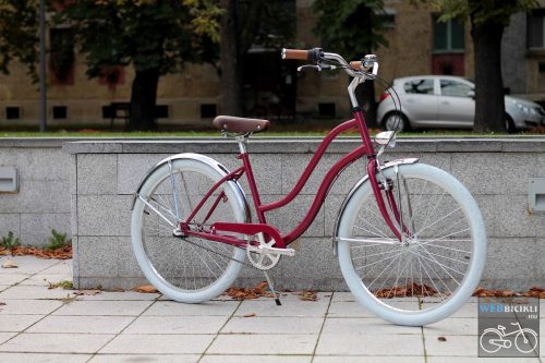 Egyedi Cruiser Kerékpár Női Bordó - Króm - Fehér