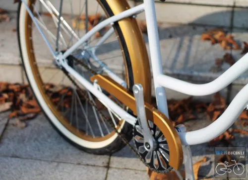 Egyedi Cruiser Női Kerékpár  1sp / 3 sp - Fehér - Arany