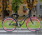 Egyedi Cruiser Női Kerékpár  1sp / 3 sp - Mattfekete - Pink