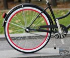 Egyedi Cruiser Női Kerékpár  1sp / 3 sp - Mattfekete - Pink
