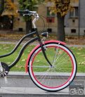 Egyedi Cruiser Női Kerékpár  1sp / 3 sp - Mattfekete - Pink