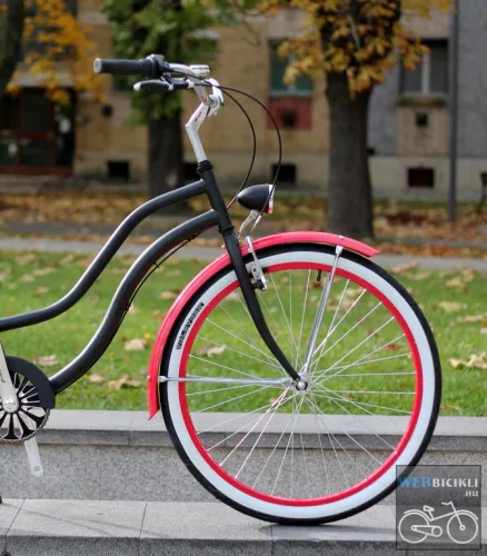 Egyedi Cruiser Női Kerékpár  1sp / 3 sp - Mattfekete - Pink