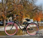 Egyedi Cruiser Női Kerékpár  1sp / 3 sp - Mattfekete - Pink
