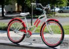 Egyedi Cruiser Női Kerékpár  1sp / 3 sp - Piros Pottyos