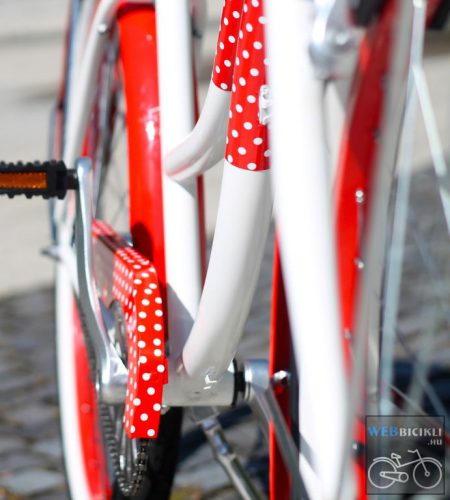 Egyedi Cruiser Női Kerékpár  1sp / 3 sp - Piros Pottyos