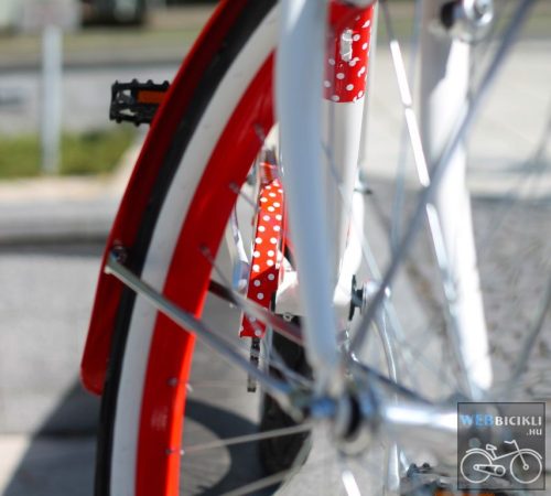 Egyedi Cruiser Női Kerékpár  1sp / 3 sp - Piros Pottyos