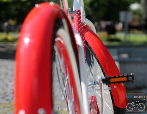 Egyedi Cruiser Női Kerékpár  1sp / 3 sp - Piros Pottyos