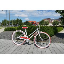   Mademoiselle női kerékpár 28" - 300 féle színben - 7 sebességes - Most ajándék fonott kosárral & defektgátló folyadékkal - Fehér színben