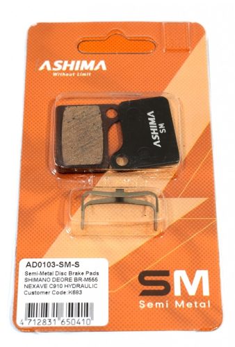 Fékbetét tárcsafékhez ashima shimano deore, nexave/m555/ ad0103sms