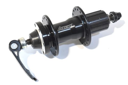 Hátsóagy assess mtb alu fekete kazettás tárcsafékes 6cs ipari csapágyas qr m10 14g/36h 135/145mm + gyorskioldó