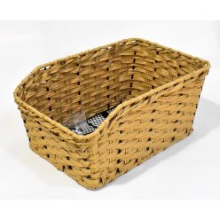   Kosár hátsó fonott rattan tengerifű szövött  világosbarna 46x30x21cm