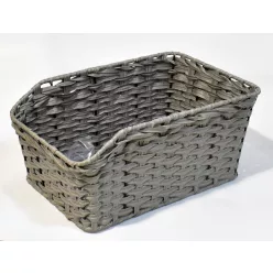   Kosár hátsó fonott rattan tengerifű szövött szürke 46x30x21cm
