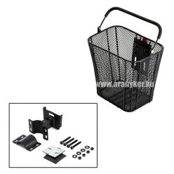   Kosár első adapteres roller sűrűszövésű fekete acél 24cmx17cmx22cm magas