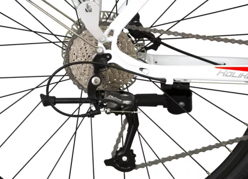 Koliken Blacktour női trekking kerékpár 28" - Teleszkópos - Shimano Hidr. tárcsafék - Fehér-piros