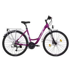   Koliken Blacktour női trekking kerékpár 28" - Teleszkópos - Shimano Hidr. tárcsafék - Lila