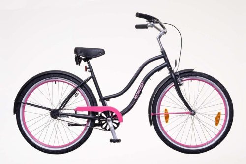 Neuzer Sunset női cruiser kerékpár - fekete/magenta