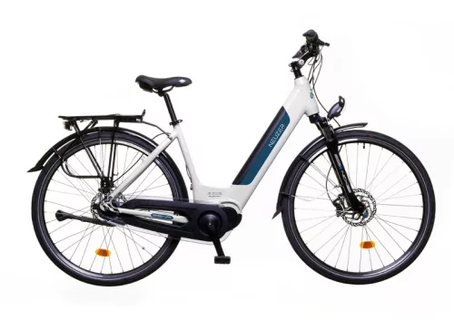 Neuzer Siena női 19"-os vázzal - e-trekking | fehér/kék bafang középmotoros