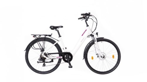 Neuzer Sorrento 28" női elektromos kerékpár - 17"-os vázzal - matt fehér hátsó agymotor /nyomatékszenzoros /