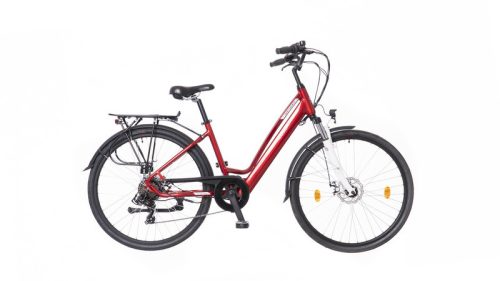 Neuzer Sorrento 28" női elektromos kerékpár - 17"-os vázzal - metál bordó hátsó agymotor /nyomatékszenzoros /