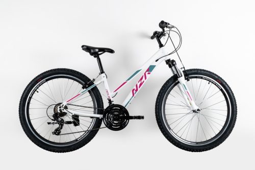 Neuzer-Nelson-30-lany-MTB-kerekpar-26--15-os-vazzal--feher-pink-teleszkopos
