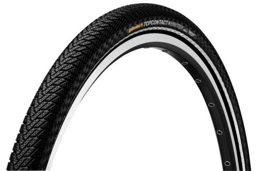 Continental kerékpáros külső gumi 50-559 TopContact Winter II Premium 26x1,9 fekete/fekete, Skin reflektoros, hajtogathatós
