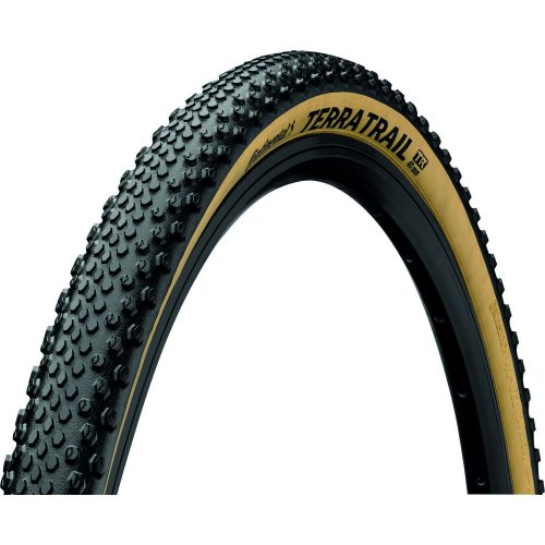 Continental gravel-cyclocross kerékpáros külső gumi 35-622 Terra Trail ShieldWall 28x1,35, hookless felni kompatibilis, tubeless ready, fekete/krém hajtogathatós Skin