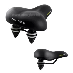   Nyereg blp cruiser san remo duplakúprugó  275x250mm fekete váz- fekete rugó