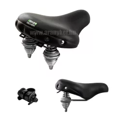   Nyereg blp-7039 cruiser fekete duplakúprugó  260x240mm +bilincs szegecselt;  e-bike  króm  alj+rugó