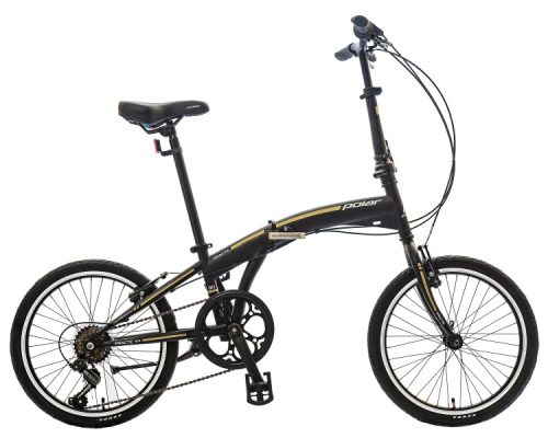 Polar Practic 30 - 6 sebességes folding kerékpár 20" - Fekete