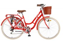   Polar Grazzia városi kerékpár 26" - női - 6 sebességes - Neon piros